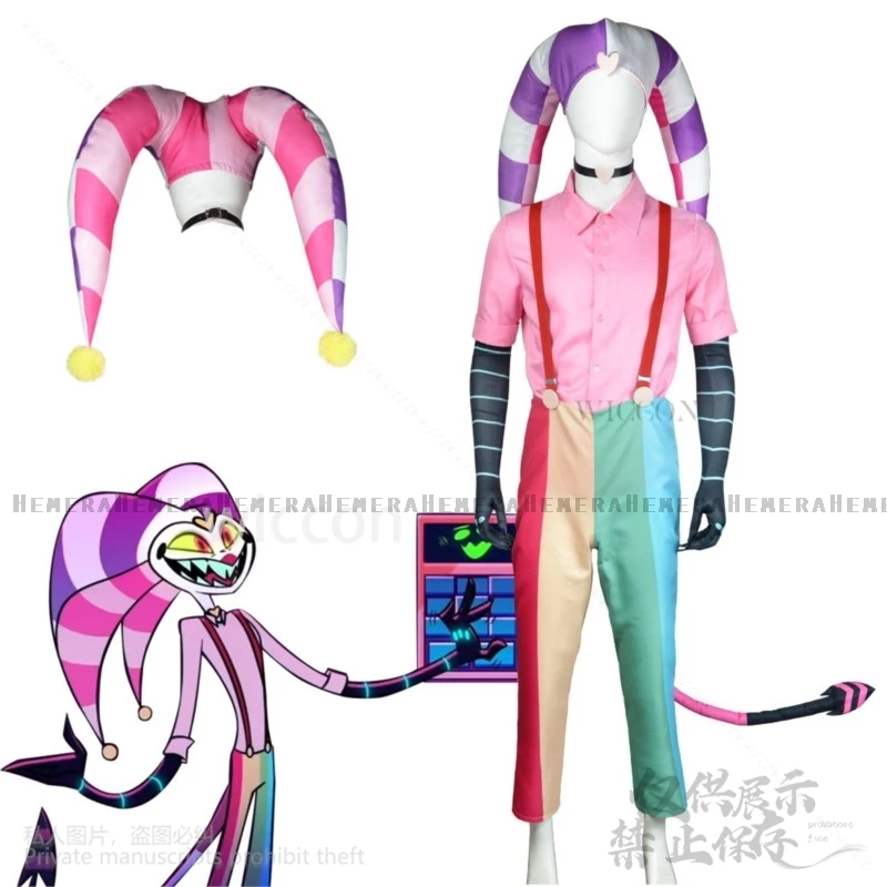 Аниме мультфильм Helluvaa косплей Fizzarolli костюм униформа комбинезоны шляпа спальные