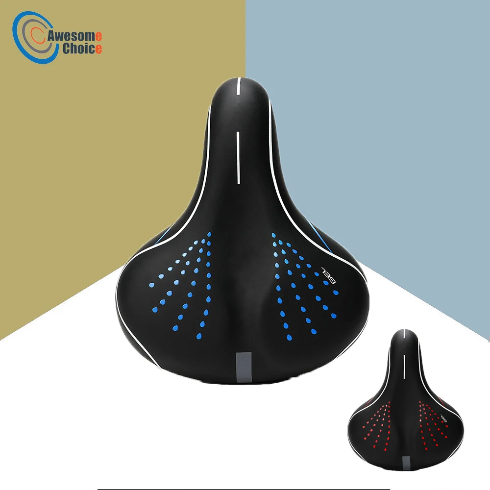 

Big Butt Bicycle Seat Saddle for Mountain Bike Wide Seat Bicycle Accessories Shock Absorber Hollow Breathable And Comfortable