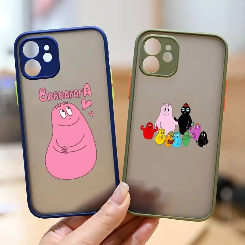 

Lovely Barbapapa Cartoon Phone Case matte transparent For iphone 11 12 13 6 s 7 8 plus mini x xs xr pro max cover