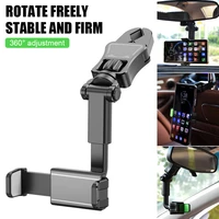 car phone holder multifunction 360 degree rotatable car rearview mirror phone bracket hanging clip adjustable phone rack for car