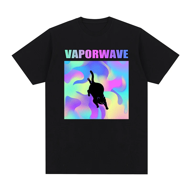 

cat vaporwave t-shirt Cotton Men T shirt New TEE TSHIRT Womens tops
