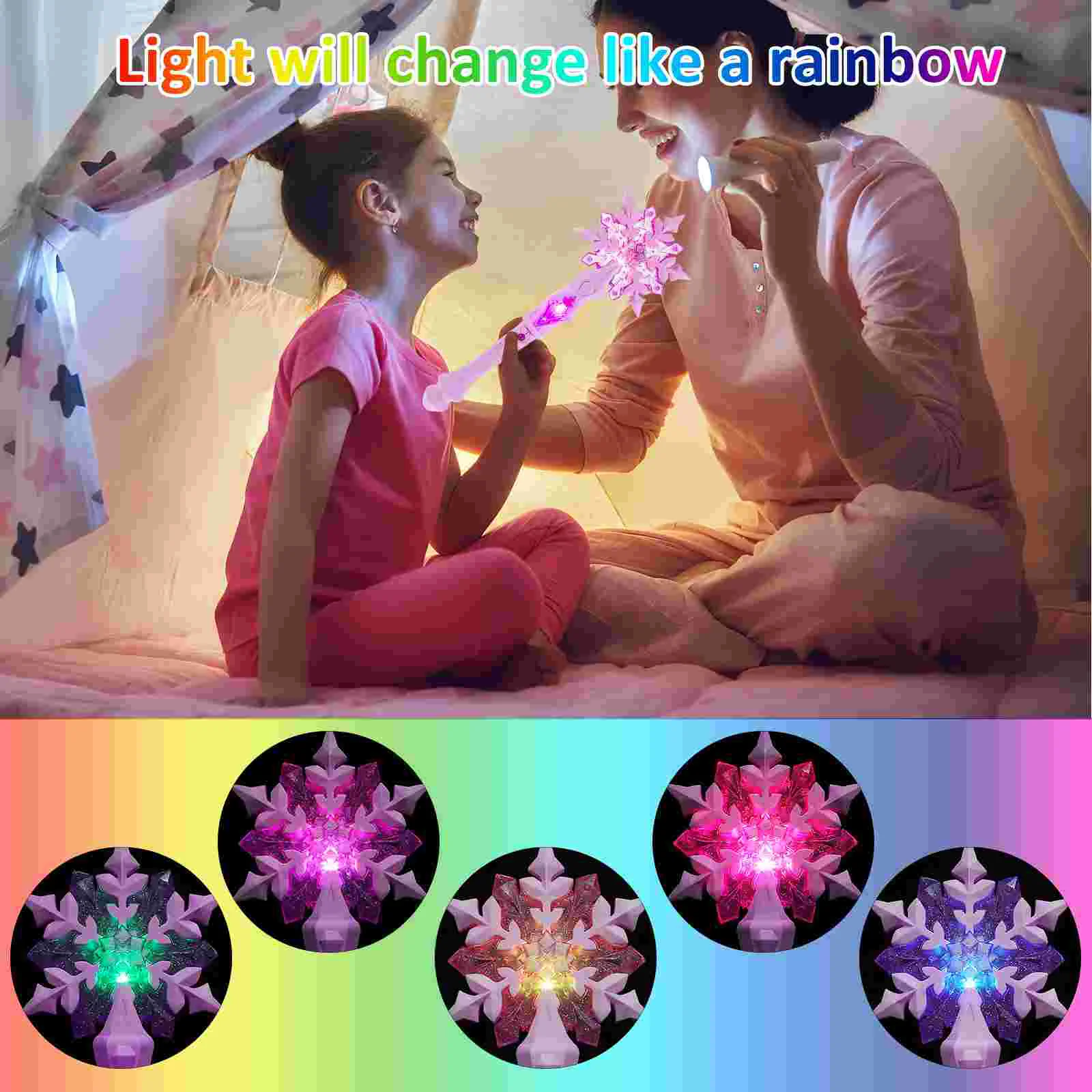 Детские игрушки 2 шт. сказочные палочки снежинка с музыкальным платьем для