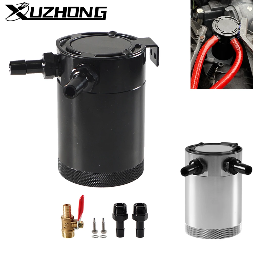 

Universal Aluminum Oil Catch Can Compact Baffled 2-Port Reservoir Oil Catch Tank Fuel Tank Parts Two hole breathable Kettle