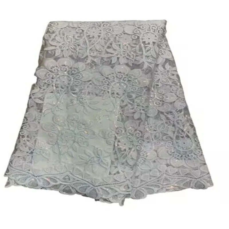 

Африканская кружевная ткань 2023, белая высококачественная французская сетчатая кружевная ткань, зеленая с блестками, нигерийские кружевные ткани для свадебного платья