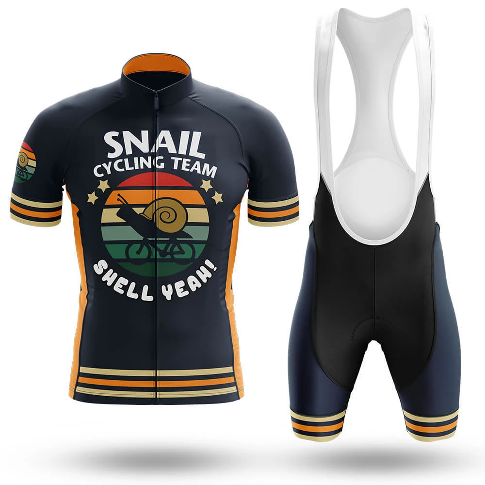 

Men Snail Cycling Team Shell Yeah! Cycling Jersey Set Bib Shorts Suit Bicycle Wear MTB Downhill Road Bike Kits Clothing