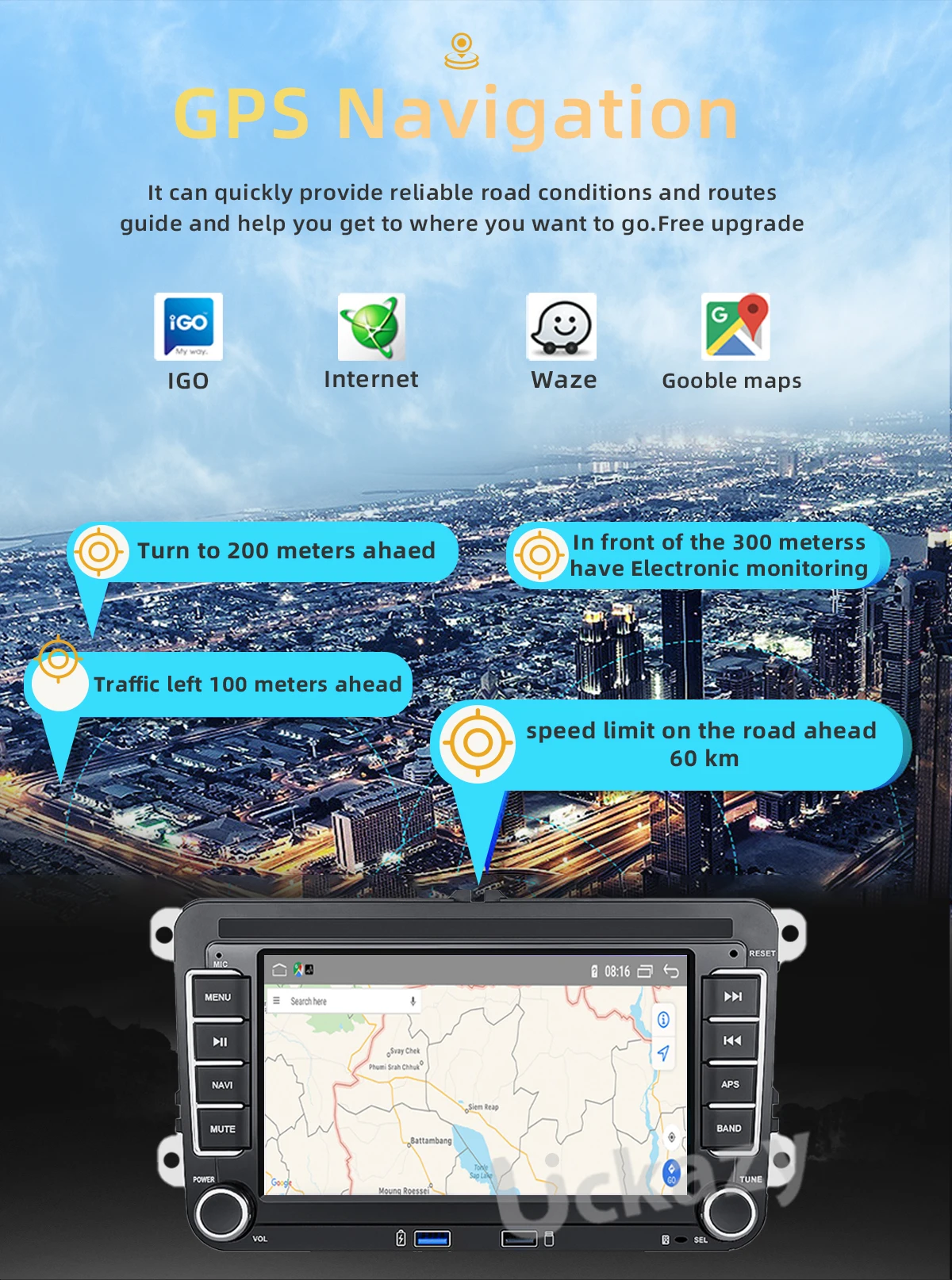 Автомобильный Мультимедийный Плеер С Сенсорным Экраном 7 Дюймов Android 12 Usb Для Vw Polo