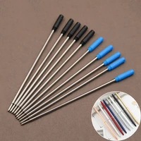 10 pcslot rotating metal pen refill special ballpoint pen refill rod cartridge core ink recharge black blue ink 11 6cm