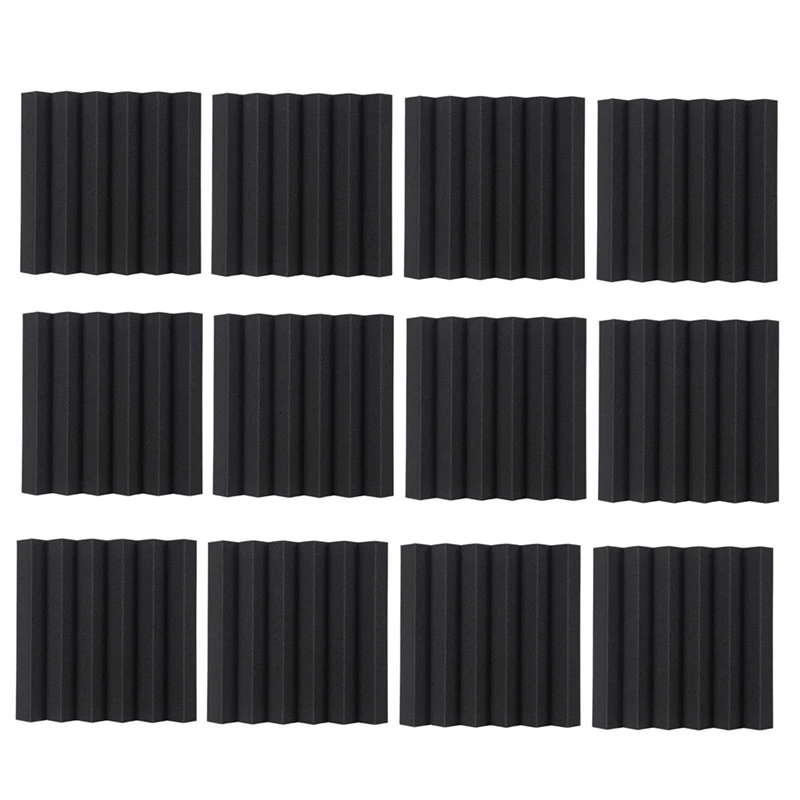 

Панели из акустической пены, черные, 12x12x2 дюйма, высокоплотная пена, огнестойкая пена, 12 шт.