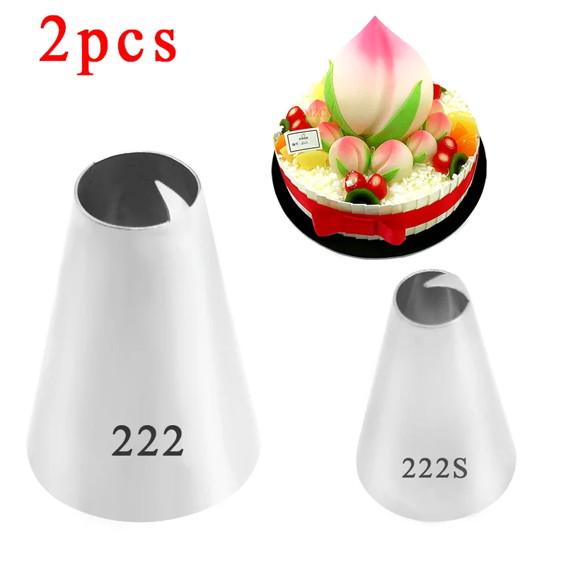 

2PCS Large Metal Cake Cream Decoration Tips Set Pastry Tools Stainless Steel Piping Icing Nozzle Cupcake Head Dessert Decorators