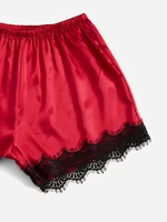 2022lace trim satin cami top shorts pj setwomens sleepwear sexy