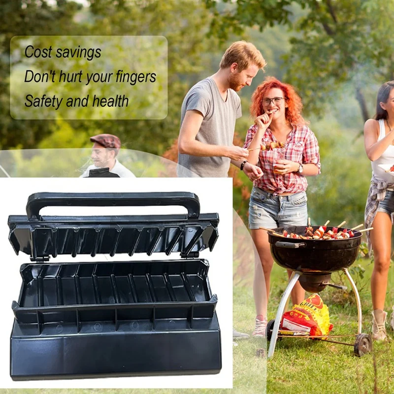 Large Kebab Maker Press Black Plastic Kabab Manual Kabob Mould Barbecue Skewers