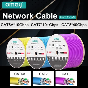Cat6A/7/8 Fulk Ethernet Cable 1000ft (305m) S/FTP 22/23AWG LSZH OFC Solid Pure Bare Copper Wire 2000/600MHz UTP PVC CMR Network