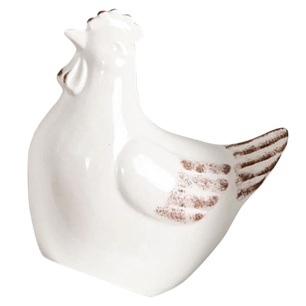 

Hen Statue Figurine Chicken Animal Ceramic Rooster Decoration Throw Pillows Orange Farmhouse Ornament Decor Garden Sculptures