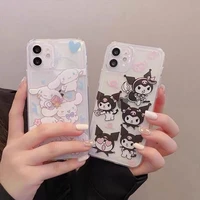 cute sanrio cinnamonroll kuromi clear soft phone cases for iphone 13 12 11 pro max mini xr xs max x y2k girl shockproof shell