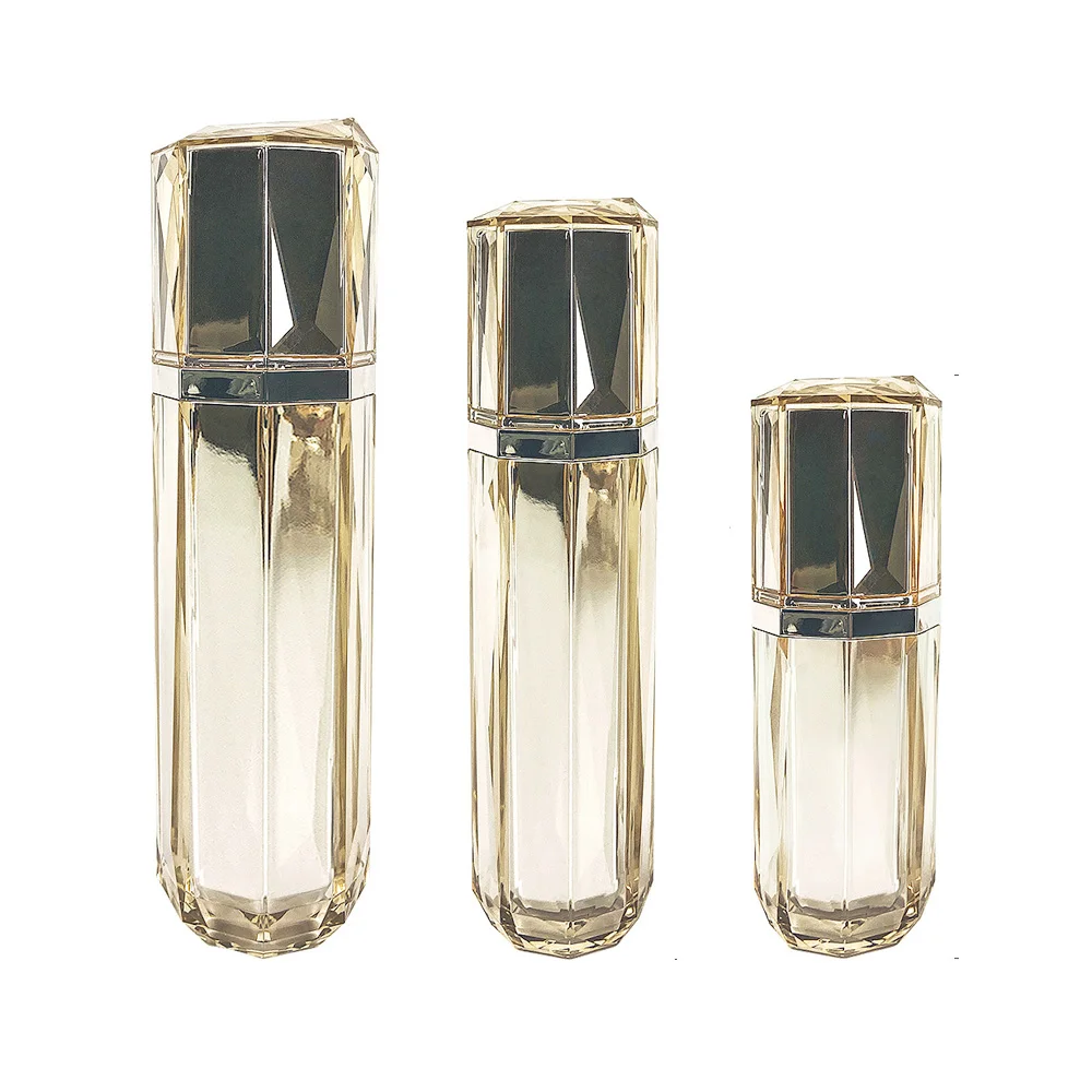 

30ml&50ml&100ml Capacity Empty Diamond shape Acrylic material Refillable Spray Perfume bottle with perfume sprayer pump