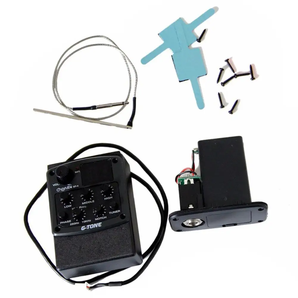 

3-Band EQ Equalizer Pickup With Chromatic Tuner LED Display Mid Frequency Control Piezo Ceramic Pickups Instrument Accessories