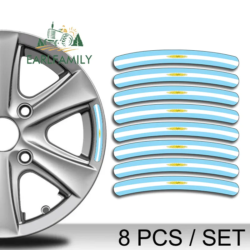 

EARLFAMILY 13 см x 2,1 см 8 шт. для аргентинского флага, колеса в полоску, фотоэлементы, водонепроницаемая индивидуальная Автомобильная этикетка