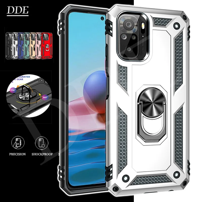 

For Xiaomi Redmi Note 10 Pro Max 10S 10C 10A Mi 10 Ultra 10T Lite Poco X3 X4 Pro 5G Shockproof Armor Case Magnetic Ring Cover