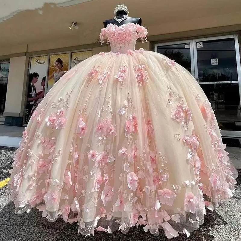 

Блестящие фиолетовые платья для Quinceanera на бретельках с запахом, милые платья 15 дюймов, 2021 платья с 3D цветочными бусинами, платья 16, одежда для...