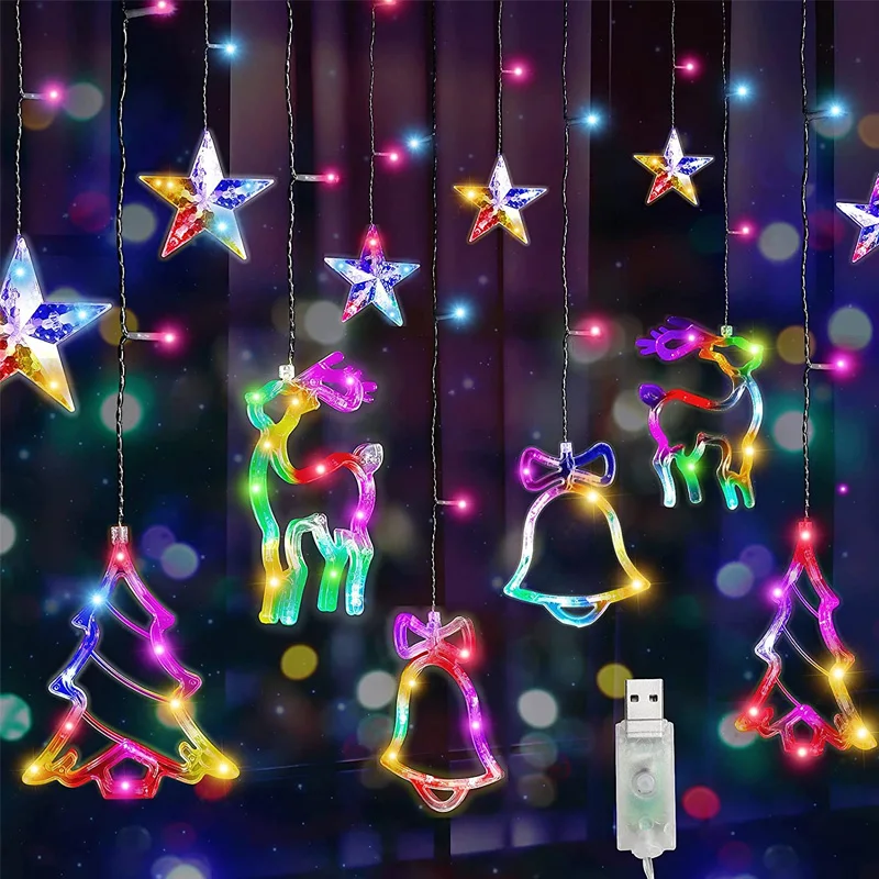 

Светодиодная подсветка, Рождественская лампа, Рождественская гирлянда, сказосветильник светильник для свадьбы, вечеринки, домашнего декор...