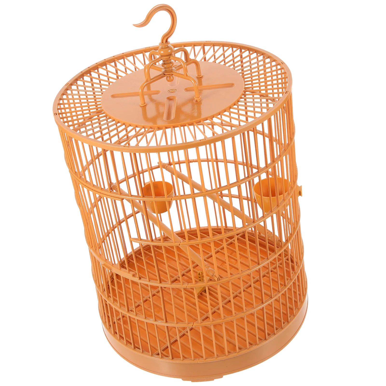 

Plastic Round Bird Cage Wall Hanging Bird Cage Small Birds Birds Party Cage Ornament Feeding Bowl Standing Pole Parakeet Budgie