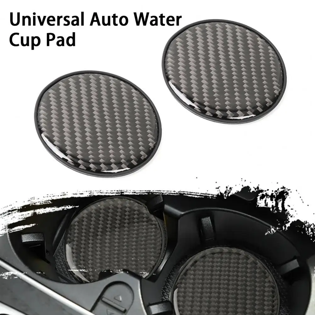 

2Pcs Useful Carbon Fiber Wear-resistant Universal Car Cup Holder Coaster Vehicle Supplies Cup Holder Mat Water Cup Holder