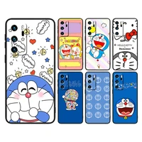 doraemon anime for huawei p50 p40 p30 p20 p10 p8 pro lite e 2017 5g black silicone soft luxury phone case capa