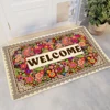 BlessLiving Welcome Flowers Small Carpet Colorful Bohemia Mandala Florid Floor Mat Kitchen Living Room Doormats Decor Area Rug 1