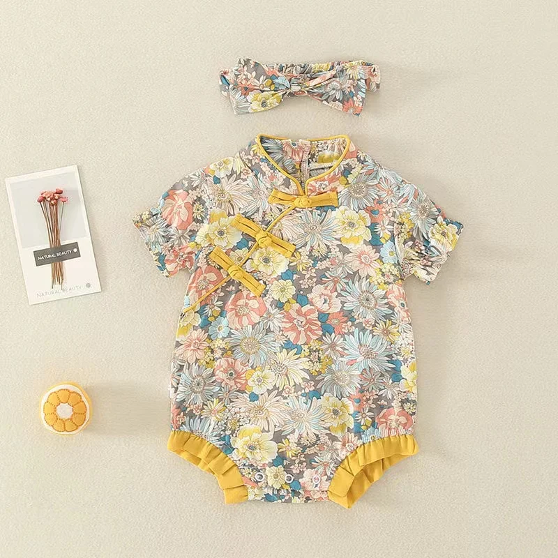 2022 Newborn Baby Girl Sleeveless Printing Rompers Toddler Jumpsuit Summer Infant Cute  Baby Girls Children's Outfit Clothing