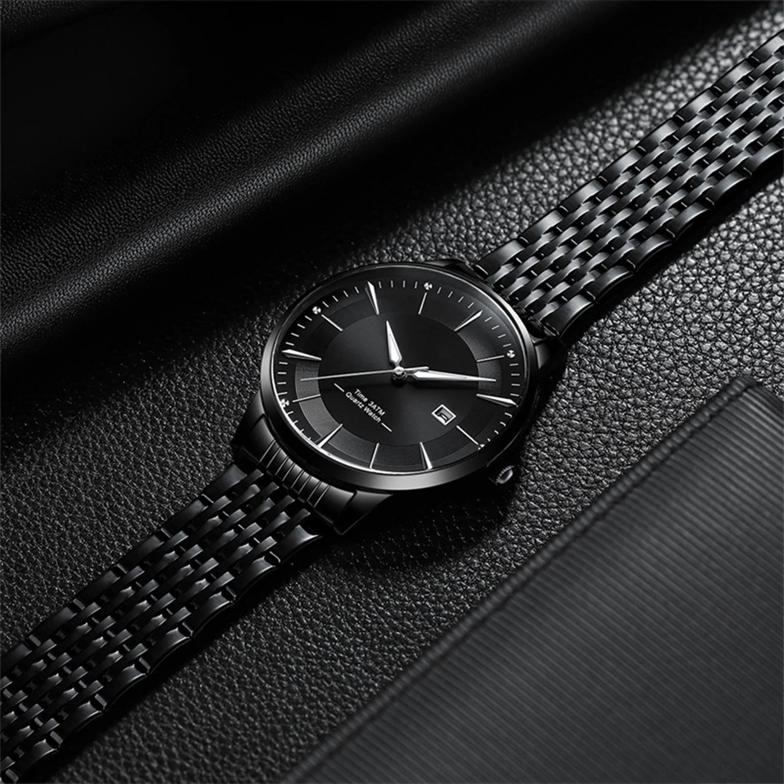Luxury Men's Watches Stainless Steel Band Fashion Waterproof Quartz Watch For Man Calendar Male Clock Reloj Hombre