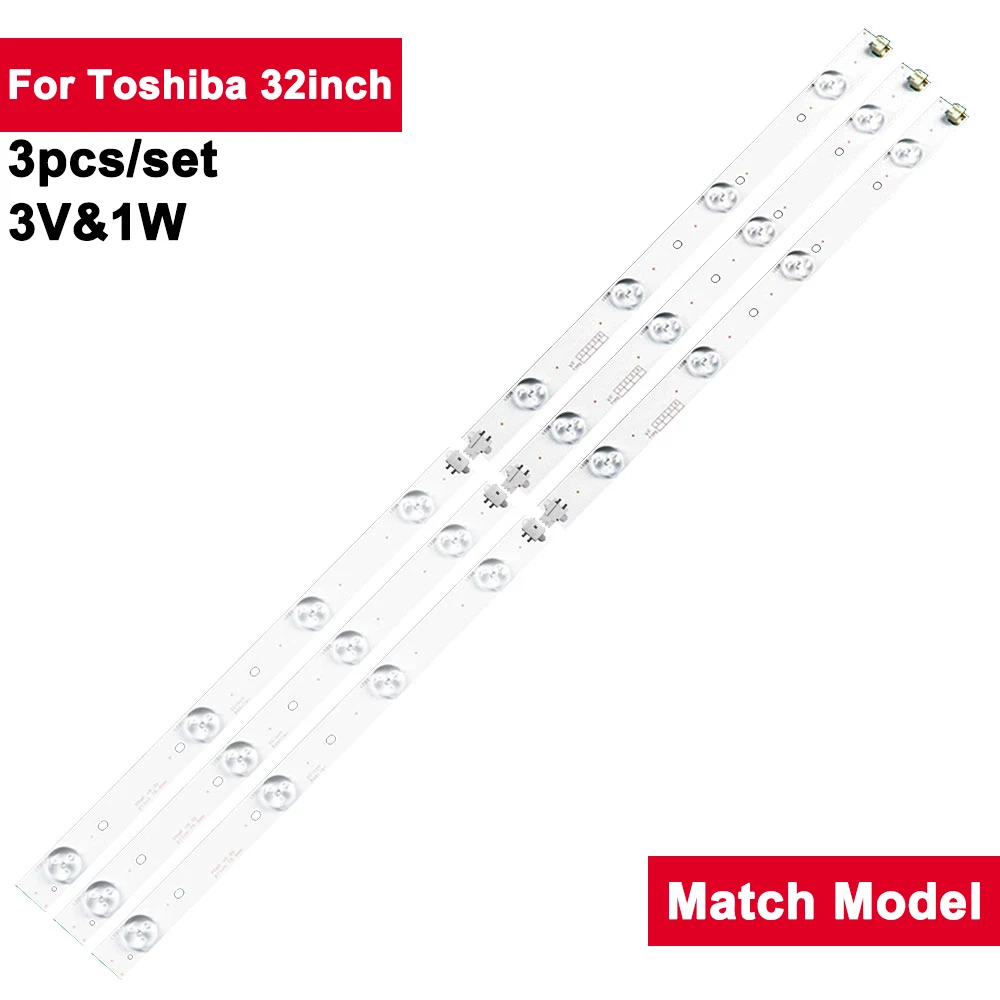 

3Pcs/Set 3V 8 Lens Led Backlight TV For Toshiba 32inch SVT320AE9_REV 1.0_121012 627mm TV Backlight Repair 32L5450VT 32W2333D