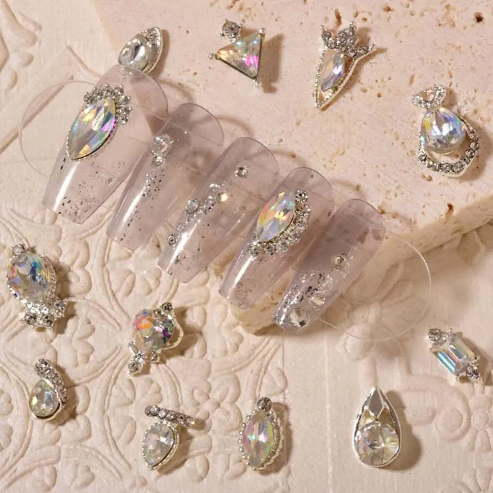 

1Pc Aurora Nail Rhinestones Luxury Nail Art Decorations Manicure Accessories 3D Naill Drills Water Drop Shaped Nail Jewelry