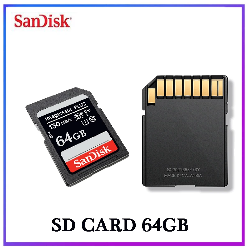 

100% Original SanDisk Memory Card 64GB Maximum Read Speed 130mb/s SD Card Class 10 USH-1 Support Camera 64GB SD Card