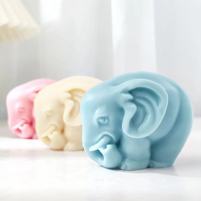 

Dummy Elephant Silicone Candle Mold for DIY Aromatherapy Candle Plaster Ornaments Soap Epoxy Resin Mould Handicrafts Making Tool