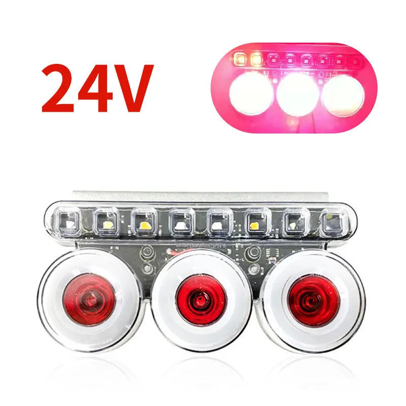 

Круглый светодиодный фонарь 24 В, 3 дюйма, стоп-сигнал для грузовика, стробосветильник п, задний фонарь для грузовика, стоп-сигнал, водонепрон...