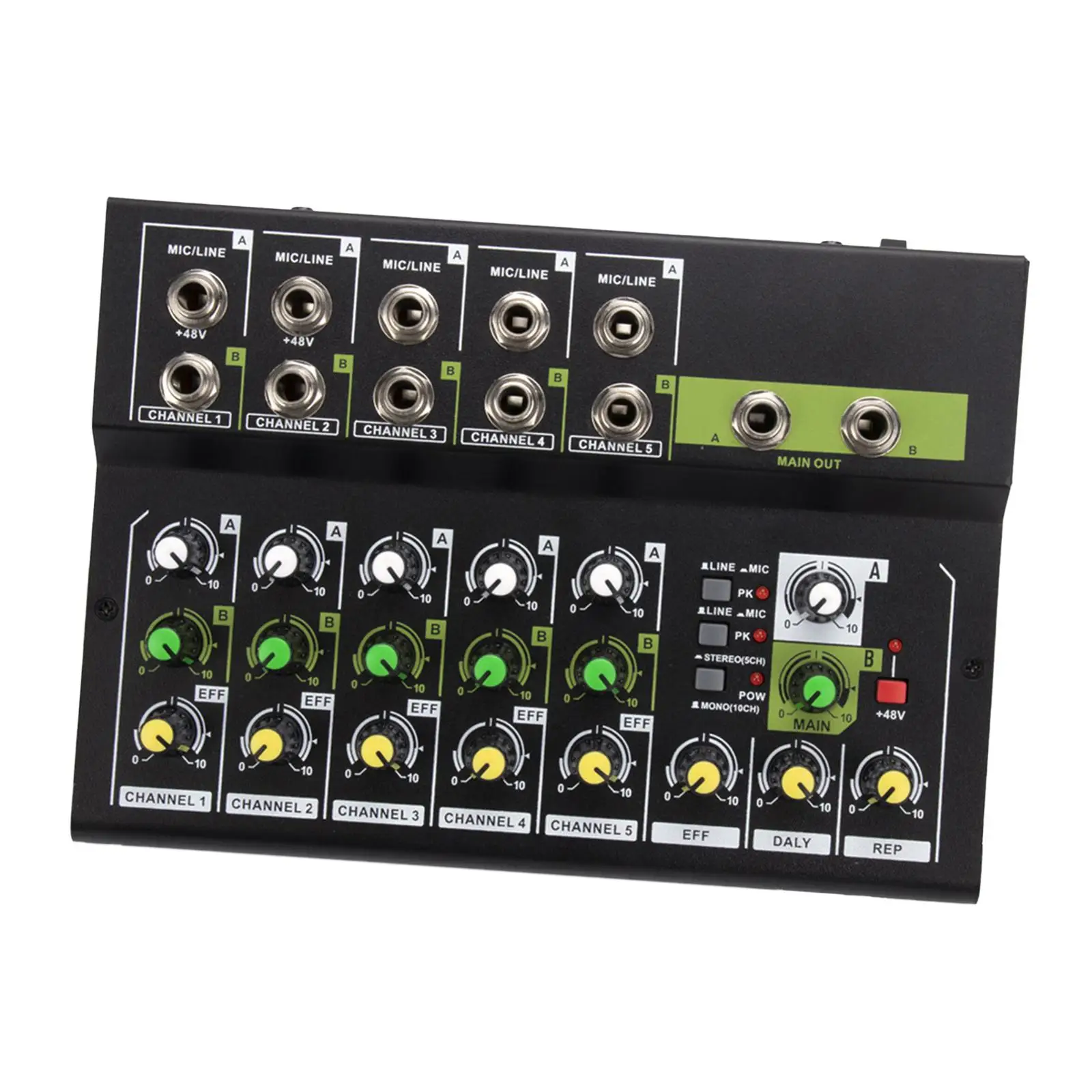 Studio Audio Mixer 10 Channel RCA Analog Mixer Line Mixer Professional Sound Mixing Console for Recording Karaoke Live