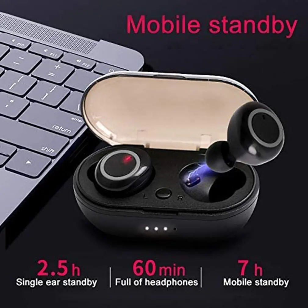 

TWS Y50 Беспроводные Bluetooth 5,0 наушники HIFI стерео наушники-вкладыши с низкой мощностью Спортивная гарнитура с зарядкой наушники с шумоподавлени...