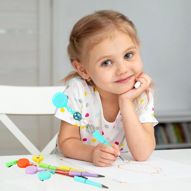 12 шт. шариковая ручка для значка катушка с зажимом из бисера 6 цветов письма