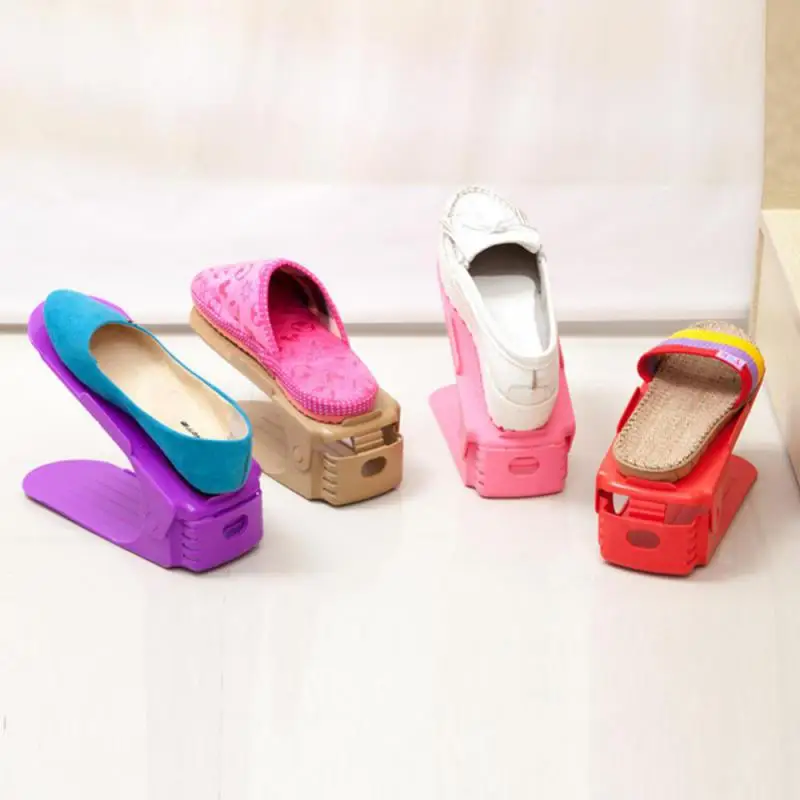 Регулируемая двухслойная полка для обуви 10 шт. утолщенная и компактная хранения