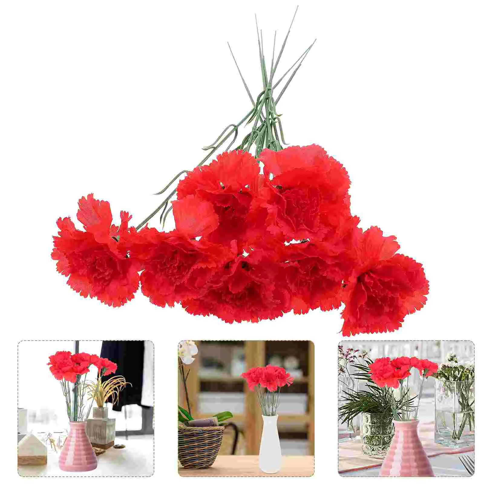 

7 Branches Clove Artificial Flower Bouquet Faux Carnation Fake Simulation Flowers
