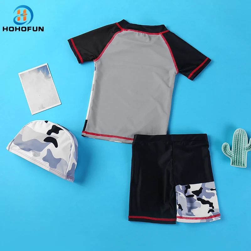 Children's Swimsuit Camouflage Print Toddler Teenager Boy's Bathing Suit Kids Swimwear and Swim Trunks Teens Beach Surfing Wear