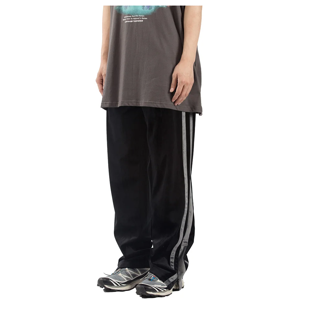 

Streetwear Velour Sweatpant Vintage Velvet Track Pants for Men Women Side Striped Sweatpants Hip Hop Ankle Zip Loose Casual