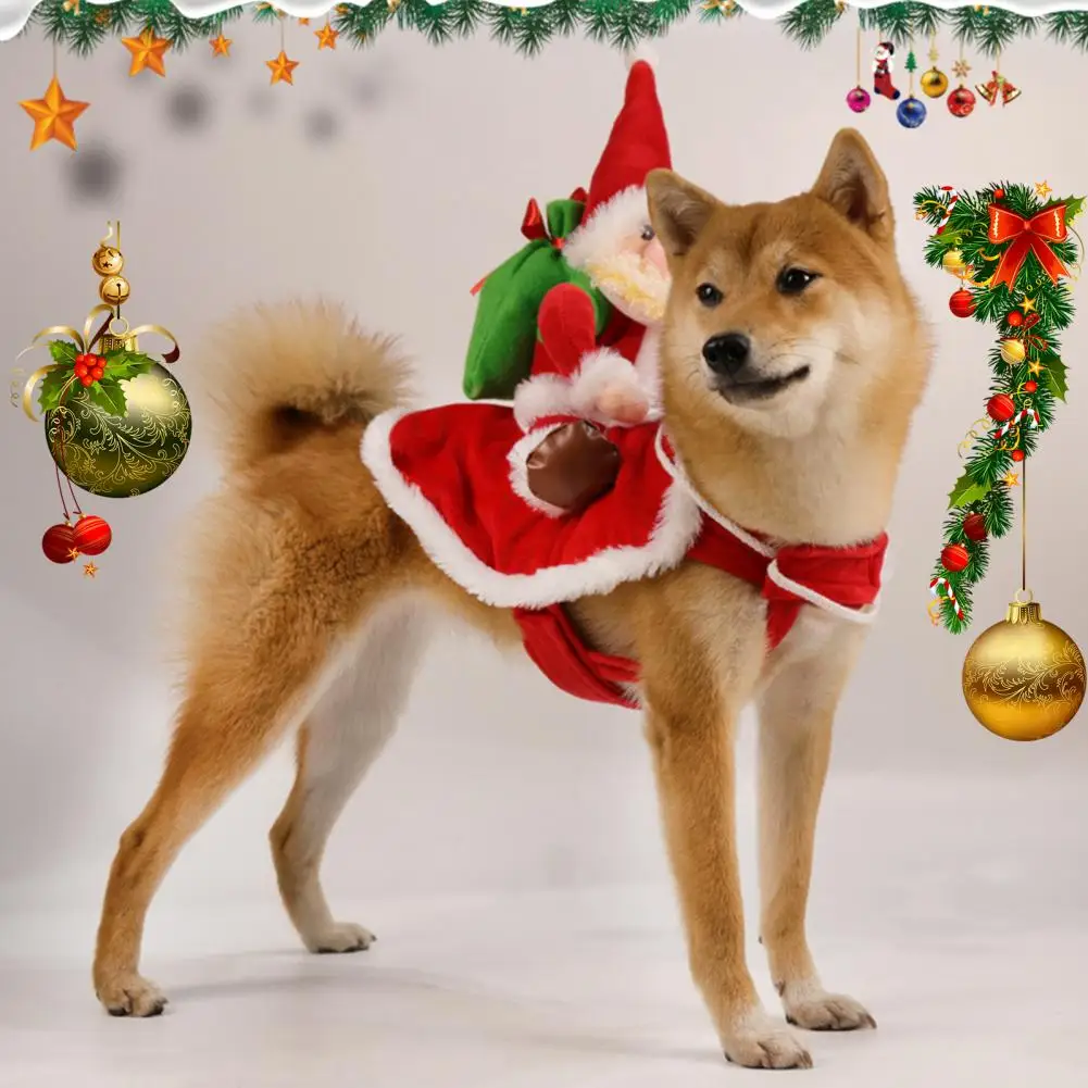 

Рождественская одежда для домашних животных, супермягкая Одежда для собак с Санта-Клаусом, Рождественская Одежда для собак с Санта-Клаусом