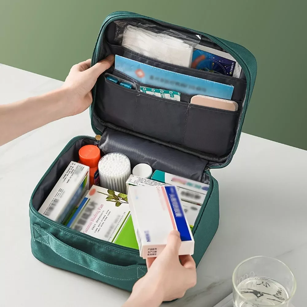 

Capacity Thickened Medicine Box Layered Family First Aid Kit Medicine Boxes Medicine Cabinet Portable Fabric Storage Bag