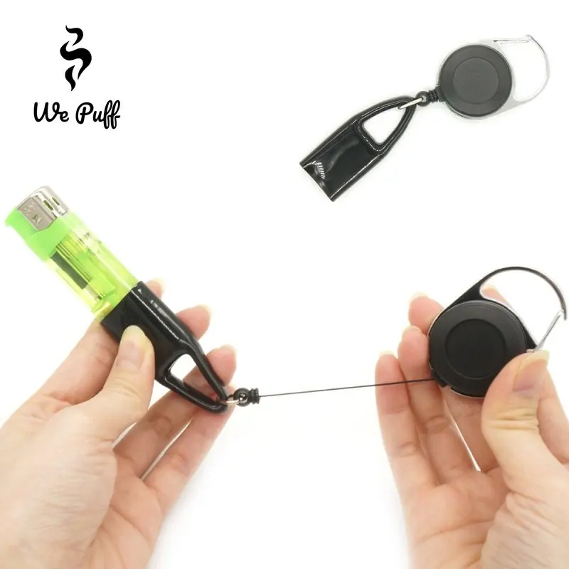 

WE PUFF Silicone Lighter Protective Cover Lighter Holder Sleeve Clip with Retractable Keychain Regular Size Smoking Accessories