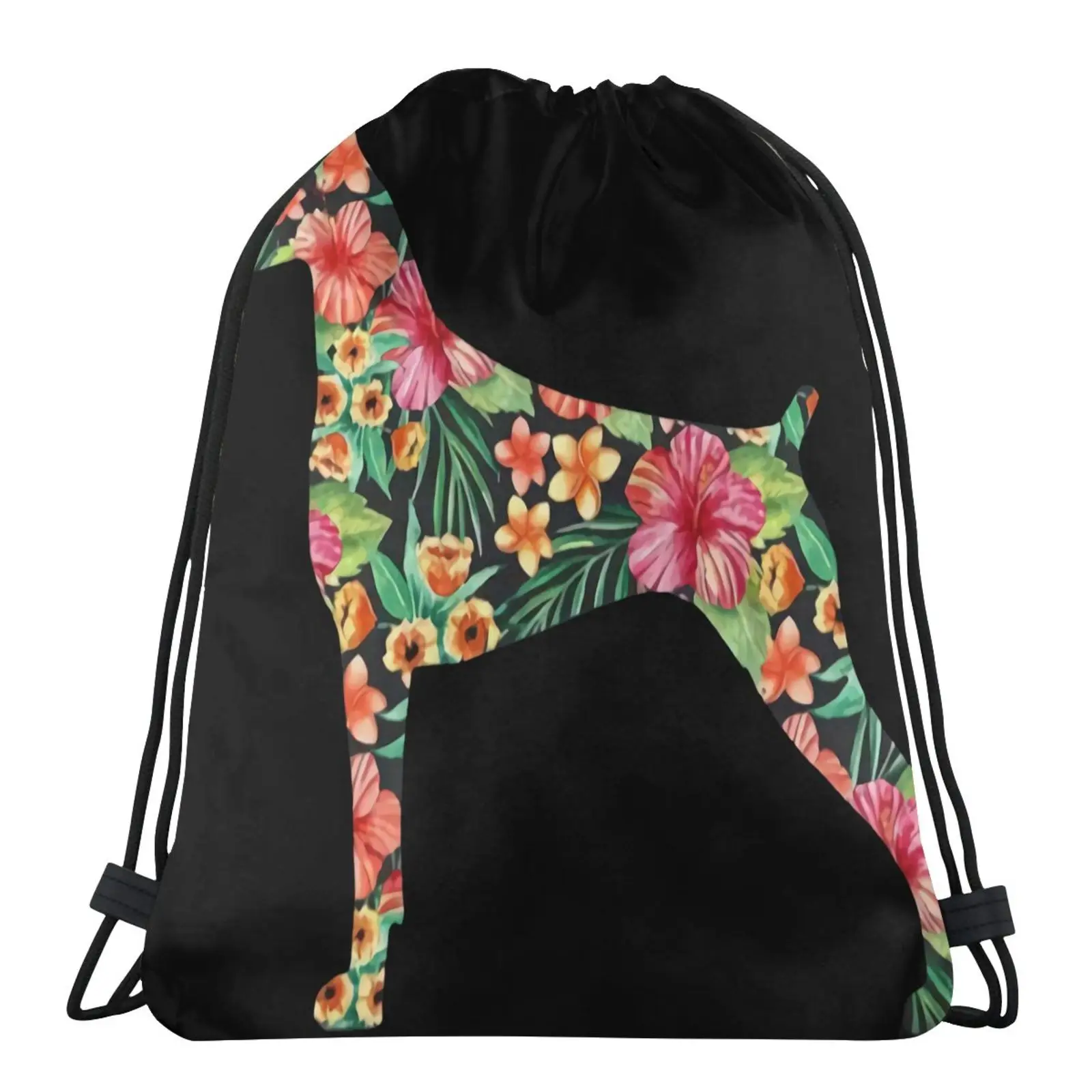 

Doberman Flower Dog Silhouette Floral Bags For Men Children's Backpack String Bag Backpack Bag Drawing Bags Hip Sack Anime Bag