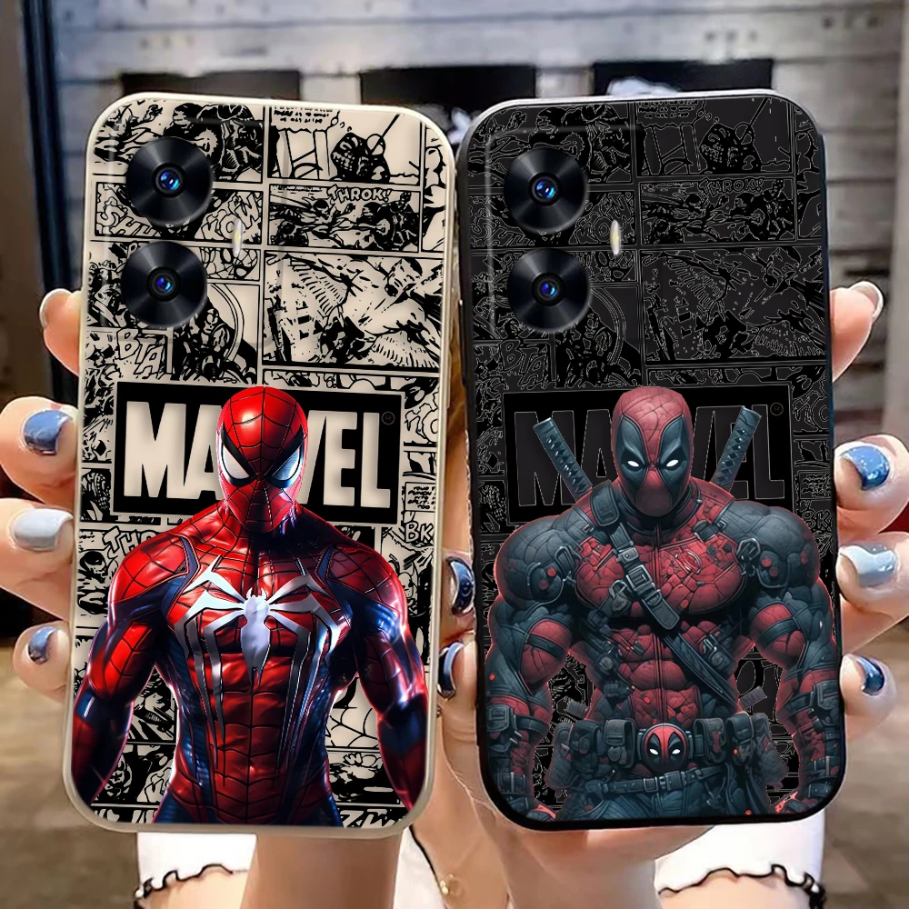 Чехол для телефона Человек-паук Дэдпул Железный человек Realme C65 C63 C53 C35 C55 C33 C30 C21Y C20