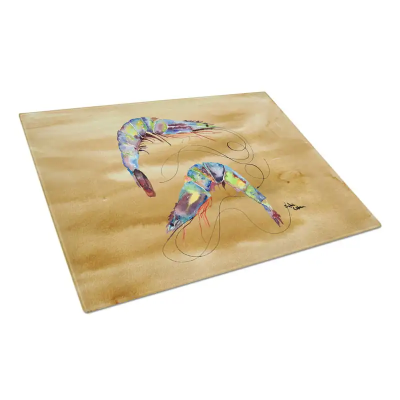 

Treasures Shrimp Glass Cutting Board Large