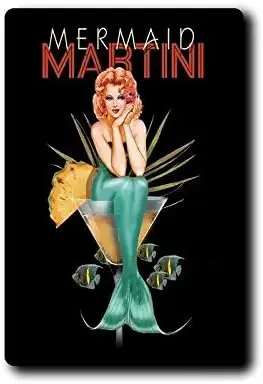 Vntge Custom Metl Sgns 8 X 12 — Mermd Mrtn Decor Chc rt Wll Decort Home Yrd Br Hotel Cfe Pub Resturn