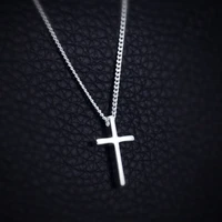 925 silver jewelry womens glossy cross necklace sterling silver necklace luxury jewelry